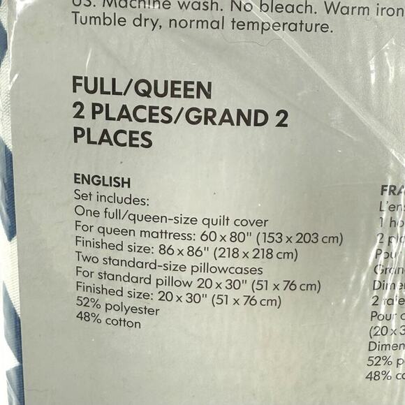 Ikea Sweden Bed Cover Queen/Full Size Cover 2 Pillow Cases Windmills Red Blue - Picture 4 of 7